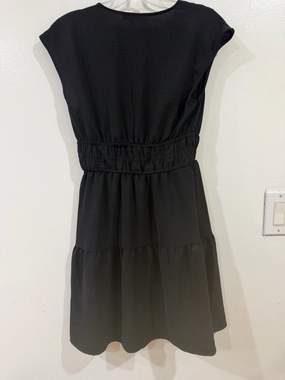 Rachel Zoe Black Short Sleeve Tiered Dress